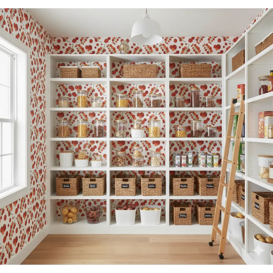 Pomodori Wallpaper - Bright Tomatoes - by Danielle Chandler Design - Loomwell Home Goods