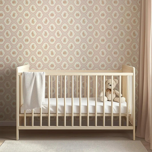 Poppie Wallpaper - Bunnies for Baby - by Niranjana Mani Design - Loomwell Home Goods