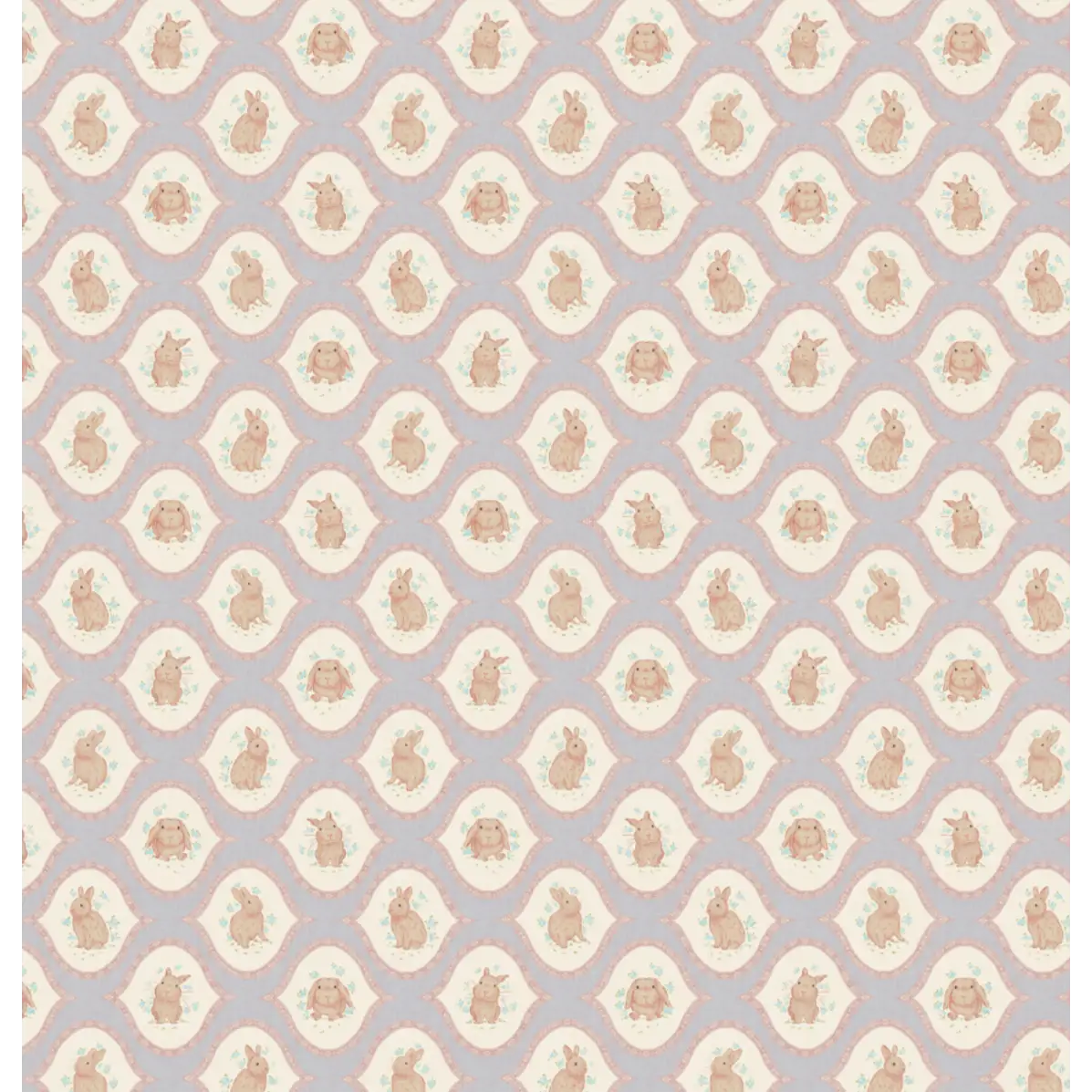 Poppie Wallpaper - Bunnies for Baby - by Niranjana Mani Design - Sample 1 foot by 1 foot / Lavender - Loomwell Home
