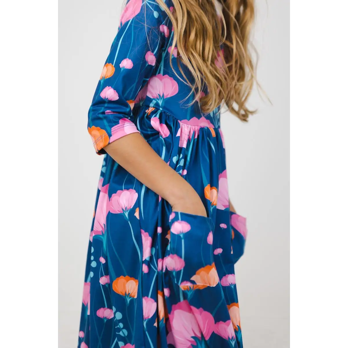 Pocket Twirl Dress - Pink Poppies - Mila & Rose ®