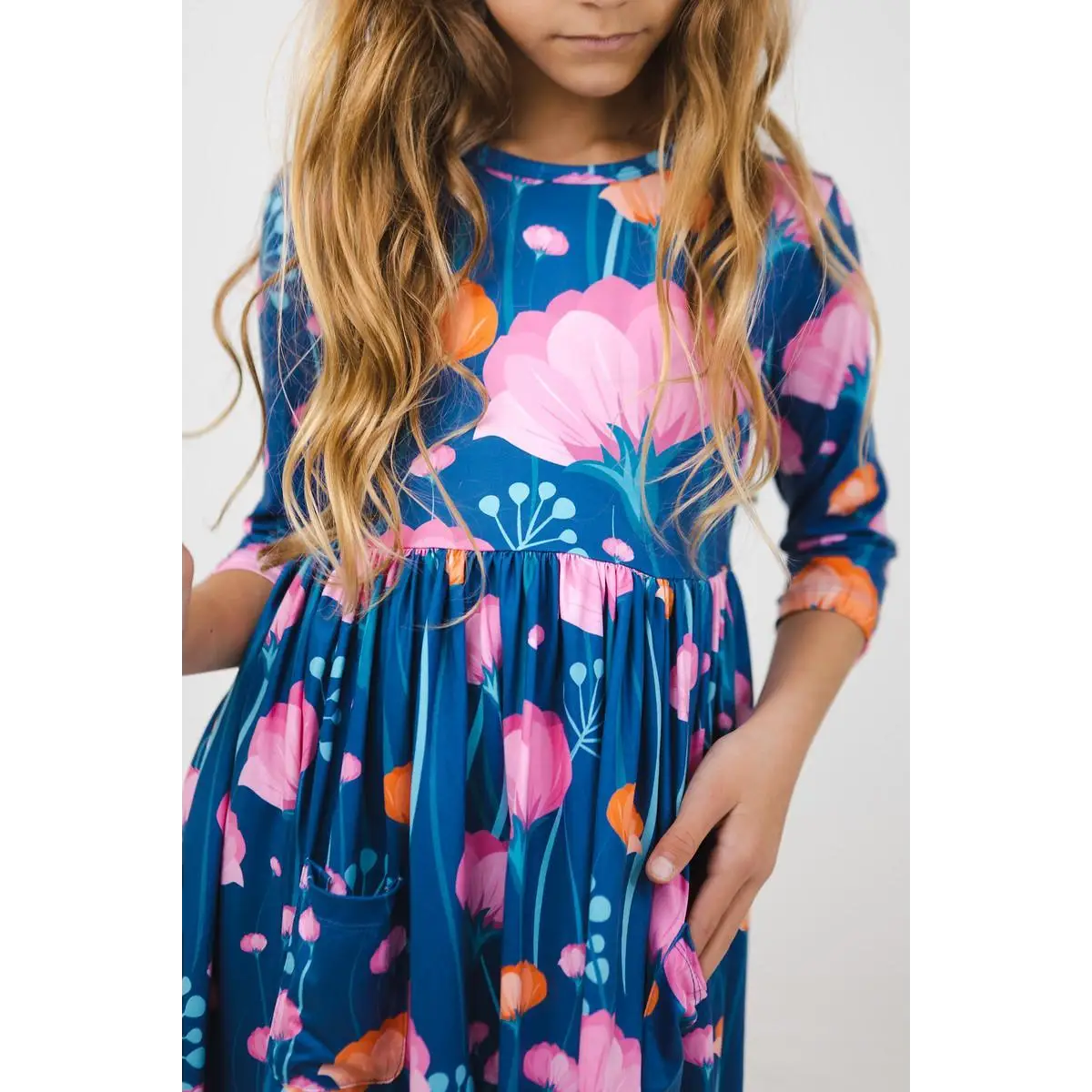 Pocket Twirl Dress - Pink Poppies - 6-12M - Mila & Rose ®
