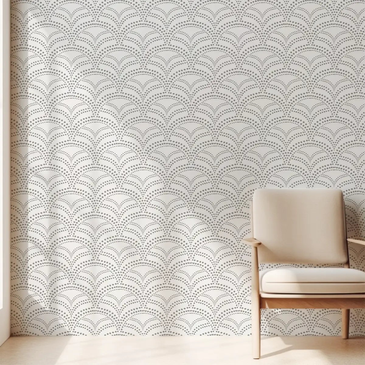 Porter Wallpaper - Scalloped Fans with Dots - by Aminah Eleonora - Loomwell Home Goods
