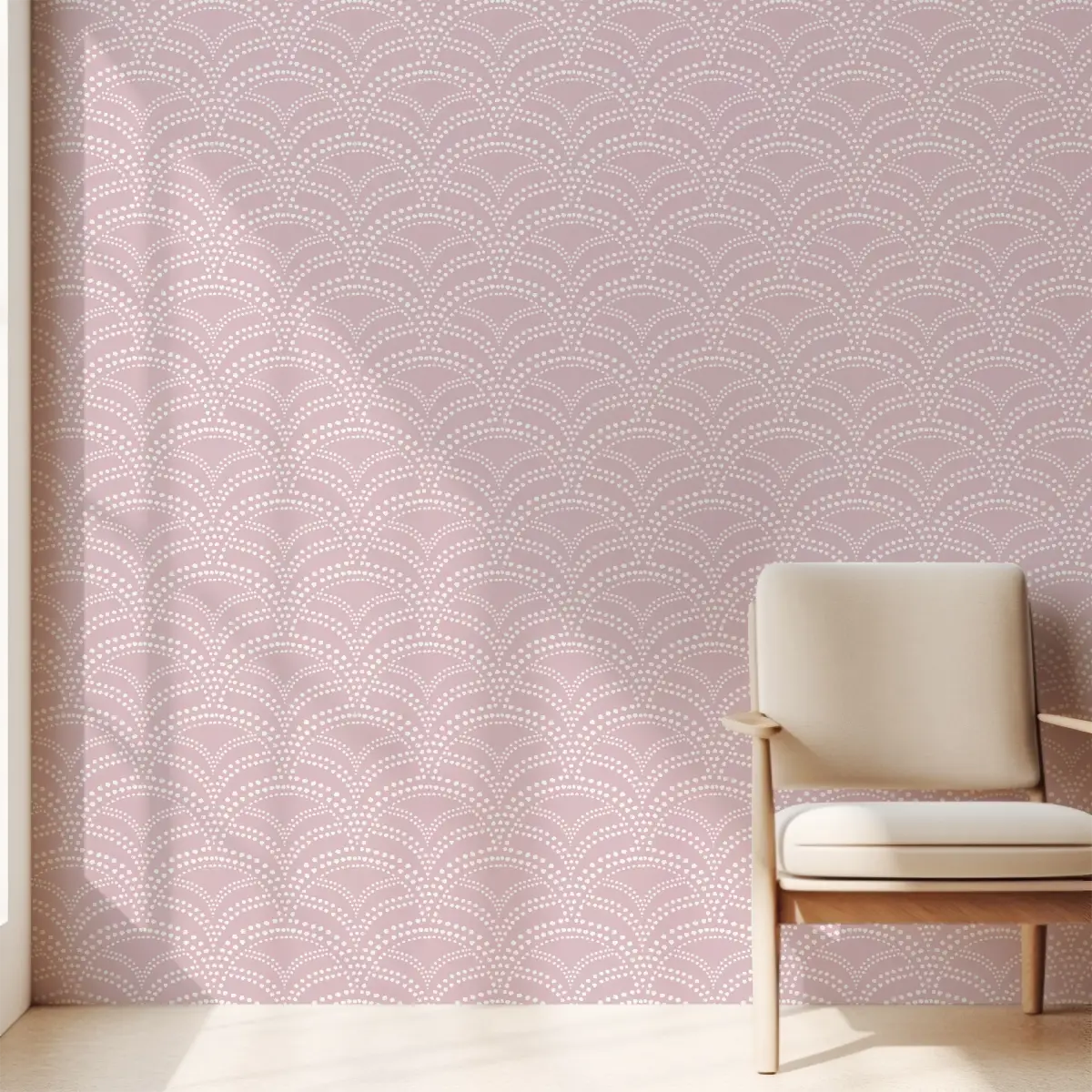 Porter Wallpaper - Scalloped Fans with Dots - by Aminah Eleonora - Loomwell Home Goods