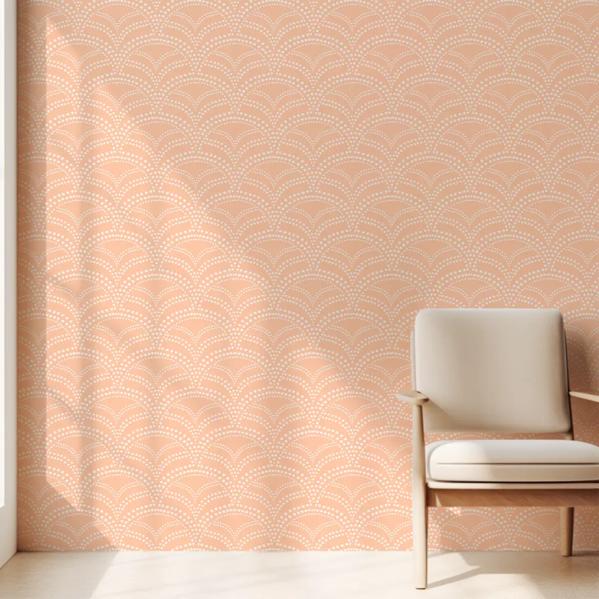 Porter Wallpaper - Scalloped Fans with Dots - by Aminah Eleonora - Loomwell Home Goods