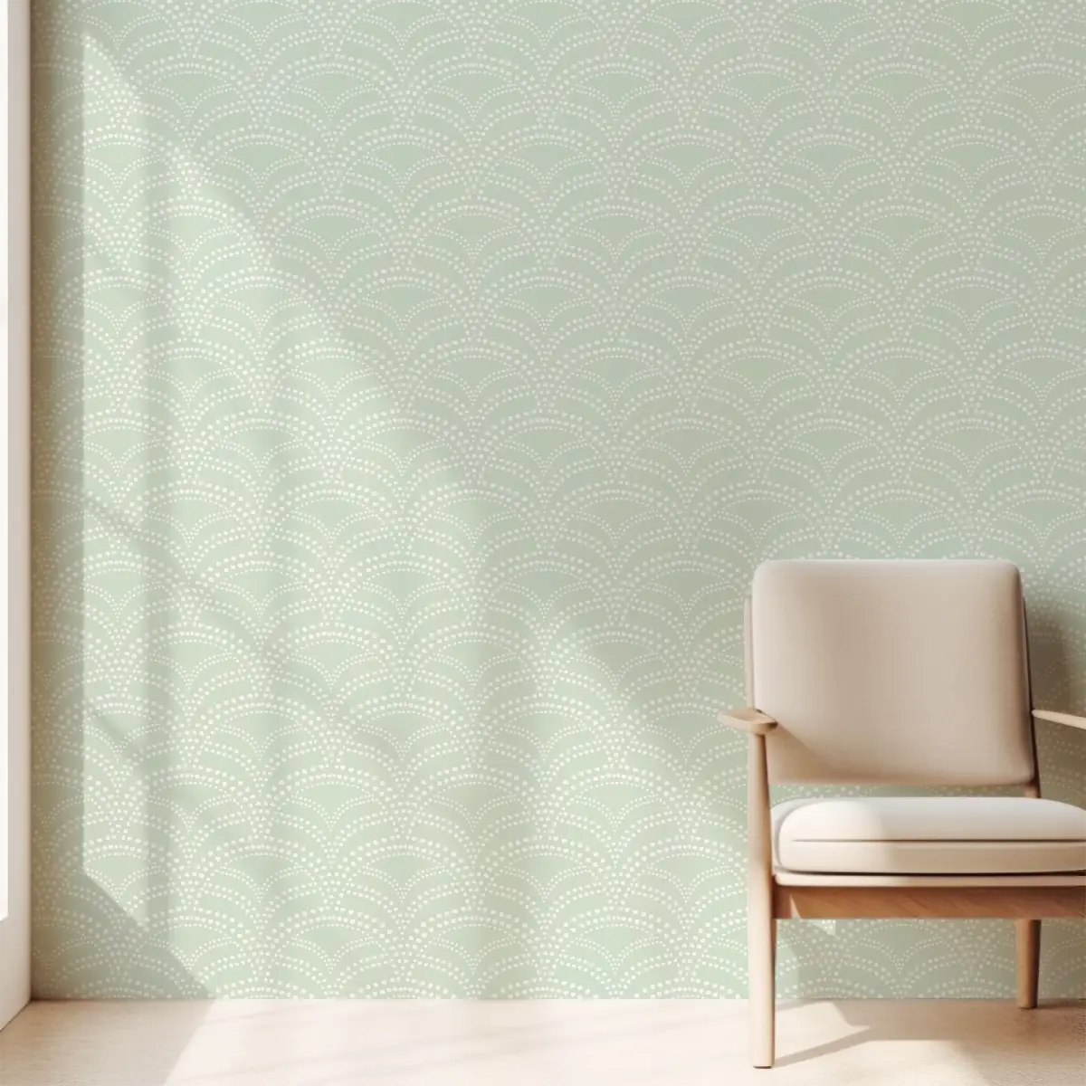 Porter Wallpaper - Scalloped Fans with Dots - by Aminah Eleonora - Loomwell Home Goods