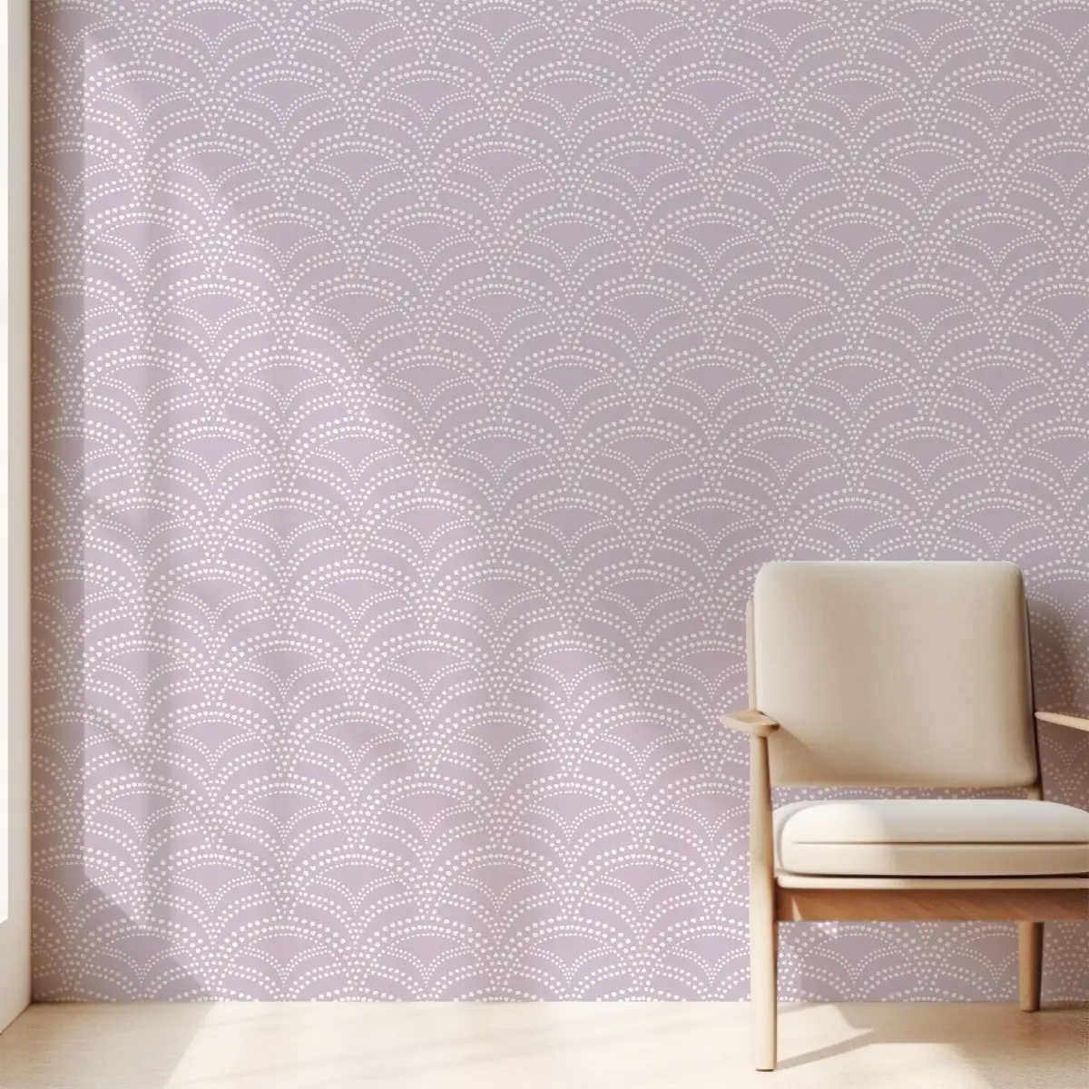 Porter Wallpaper - Scalloped Fans with Dots - by Aminah Eleonora - Loomwell Home Goods