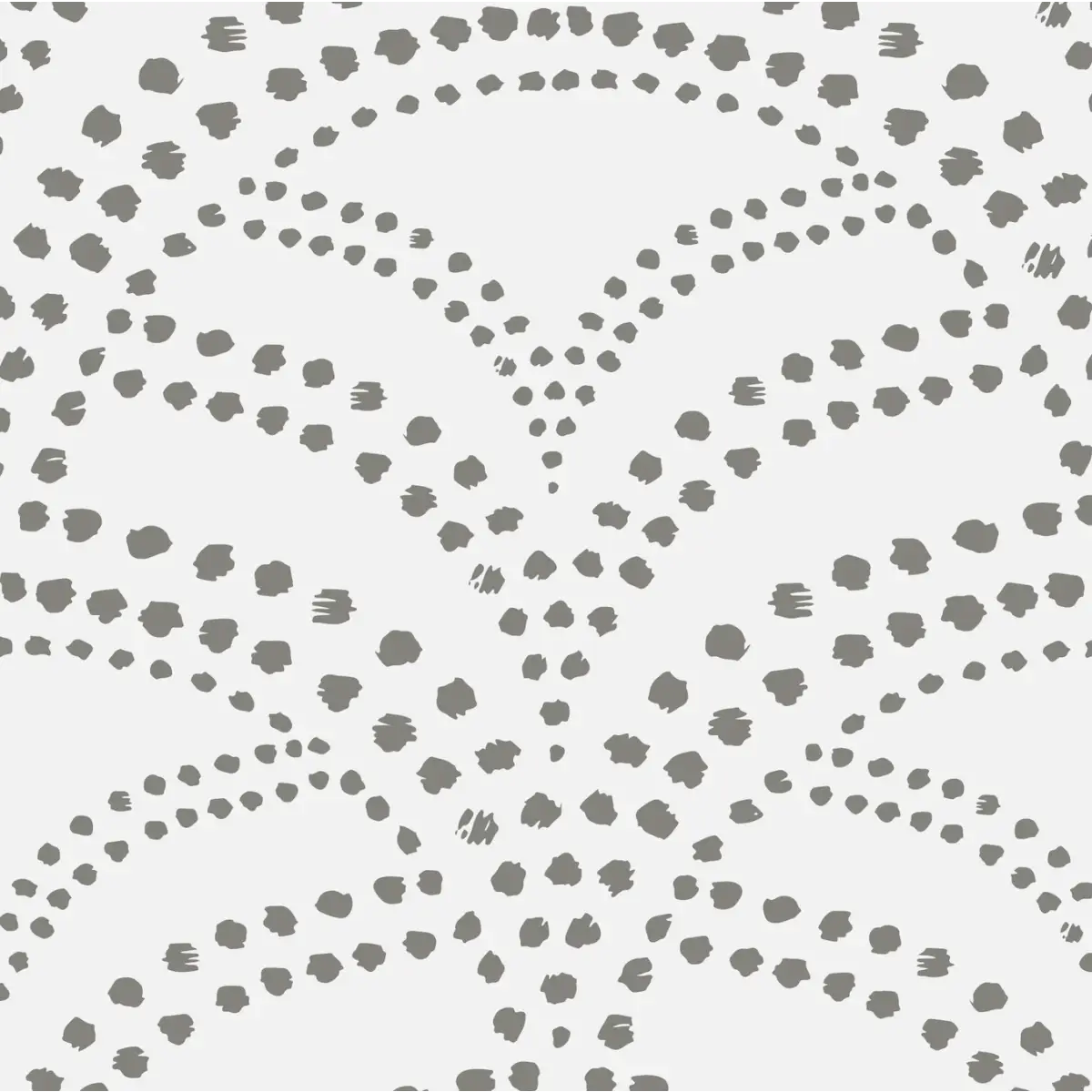 Porter Wallpaper - Scalloped Fans with Dots - by Aminah Eleonora - Sample 1 foot by 1 foot / Gray - Loomwell Home Goods