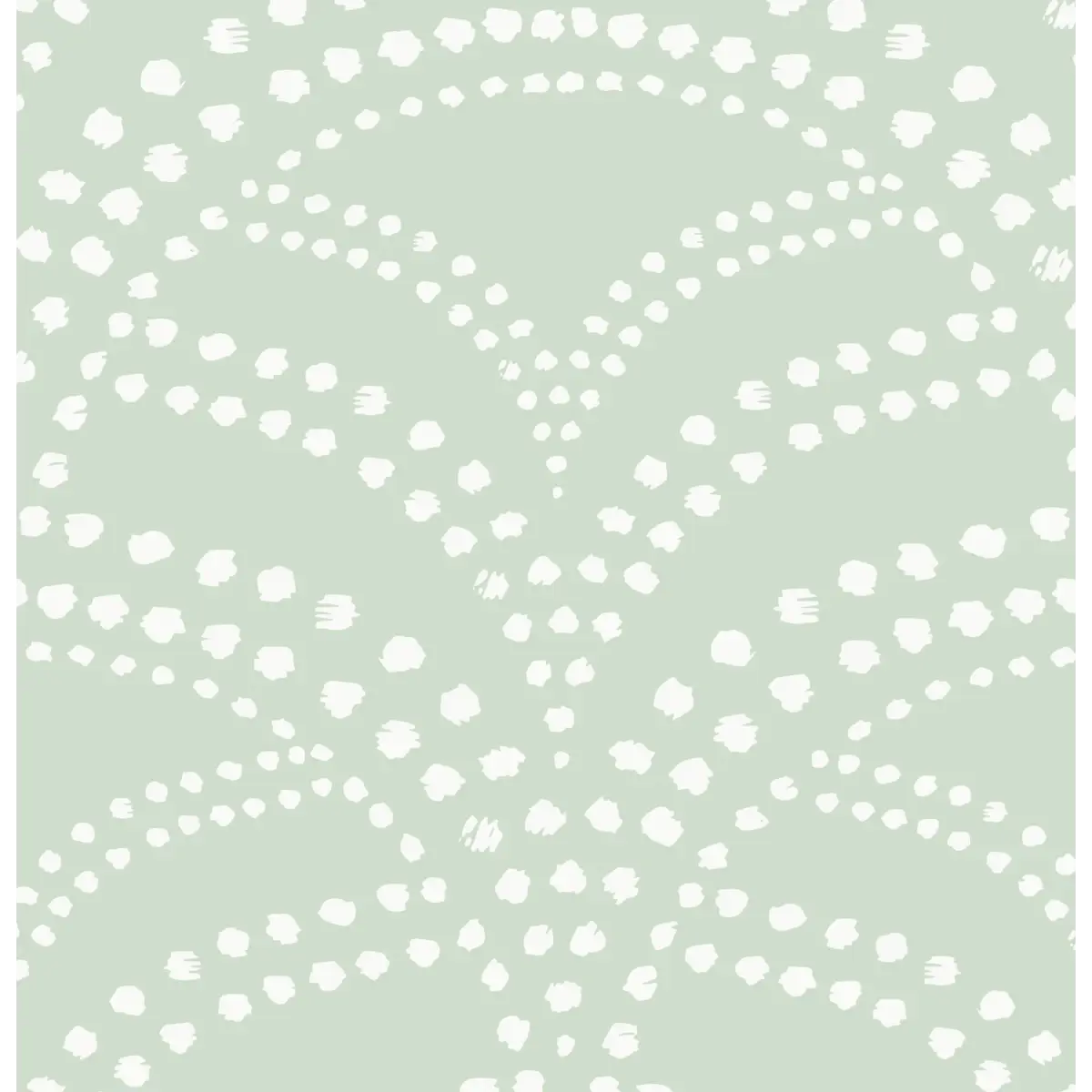 Porter Wallpaper - Scalloped Fans with Dots - by Aminah Eleonora - Sample 1 foot by 1 foot / Mint Green - Loomwell Home