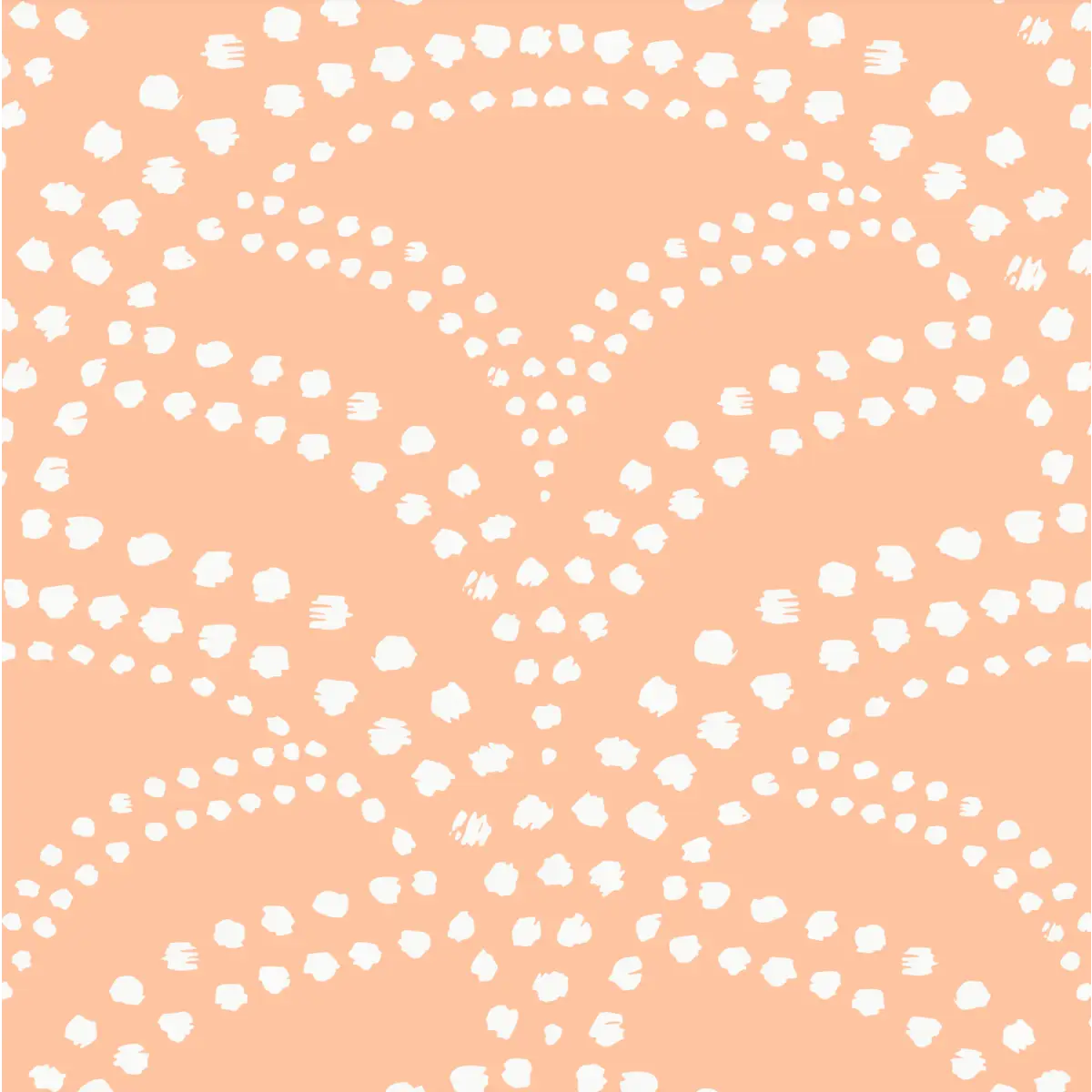 Porter Wallpaper - Scalloped Fans with Dots - by Aminah Eleonora - Sample 1 foot by 1 foot / Peach - Loomwell Home Goods