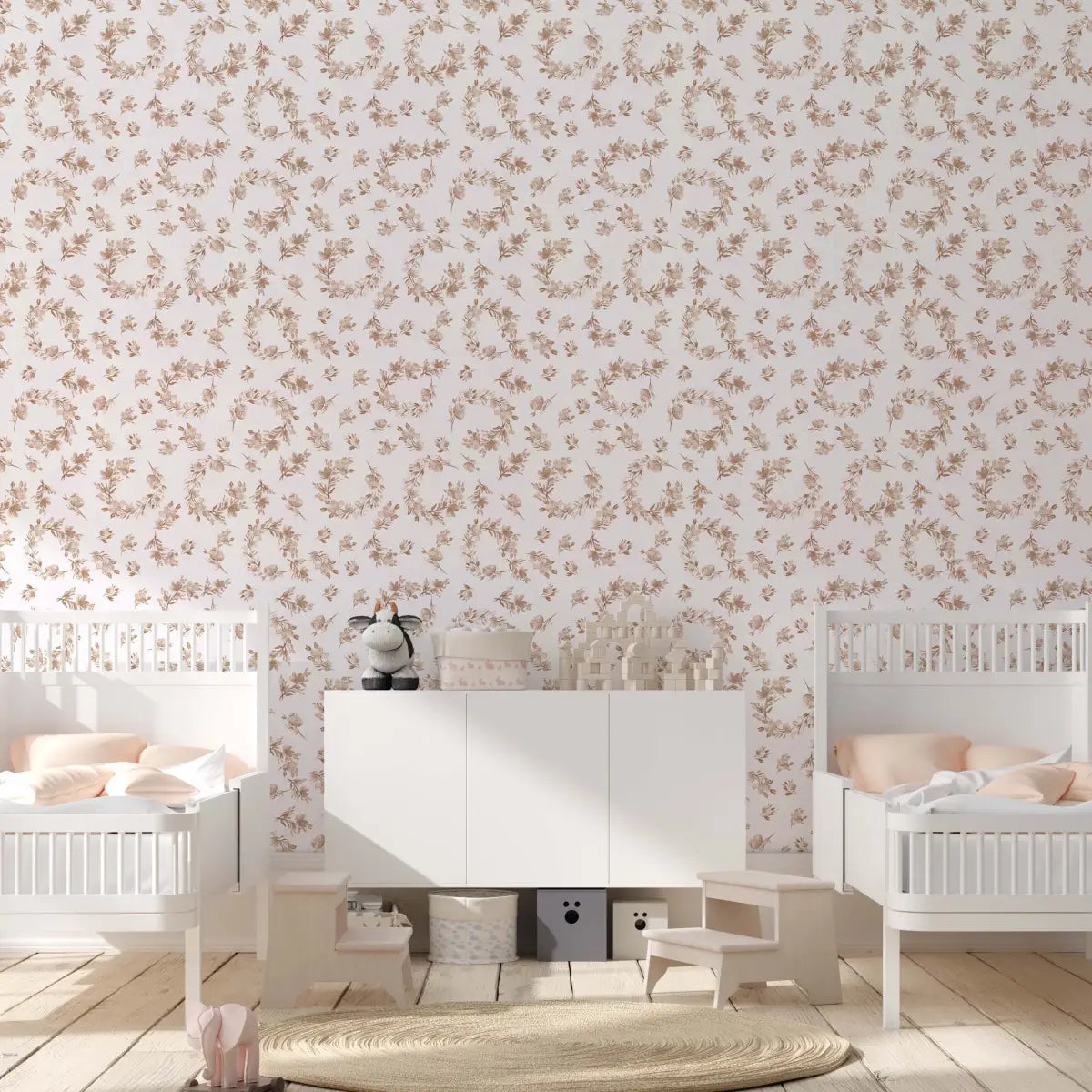Portia Wallpaper - Watercolor Flower Swirls - by Bloomery Decor - Loomwell Home Goods
