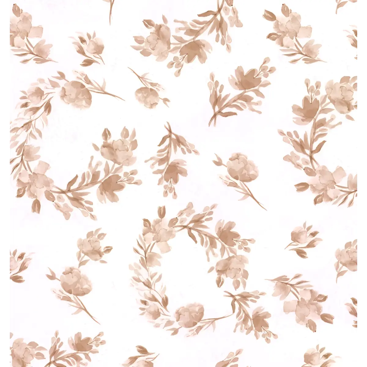 Portia Wallpaper - Watercolor Flower Swirls - by Bloomery Decor - Sample 1 foot by 1 foot / Neutral - Loomwell Home