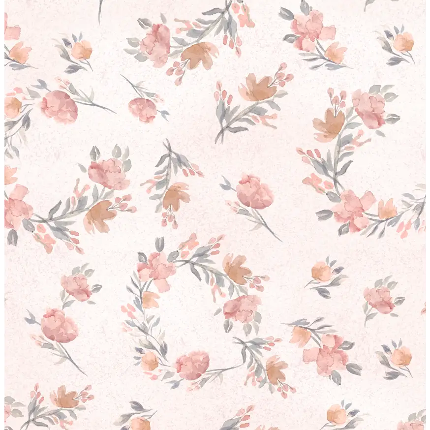 Portia Wallpaper - Watercolor Flower Swirls - by Bloomery Decor - Sample 1 foot by 1 foot / Pink - Loomwell Home Goods