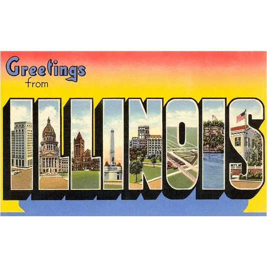 Postcard - Greetings from Illinois - Found Image Press