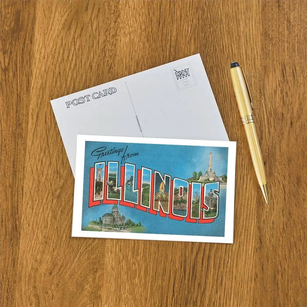 Postcard - Greetings from Illinois - Found Image Press