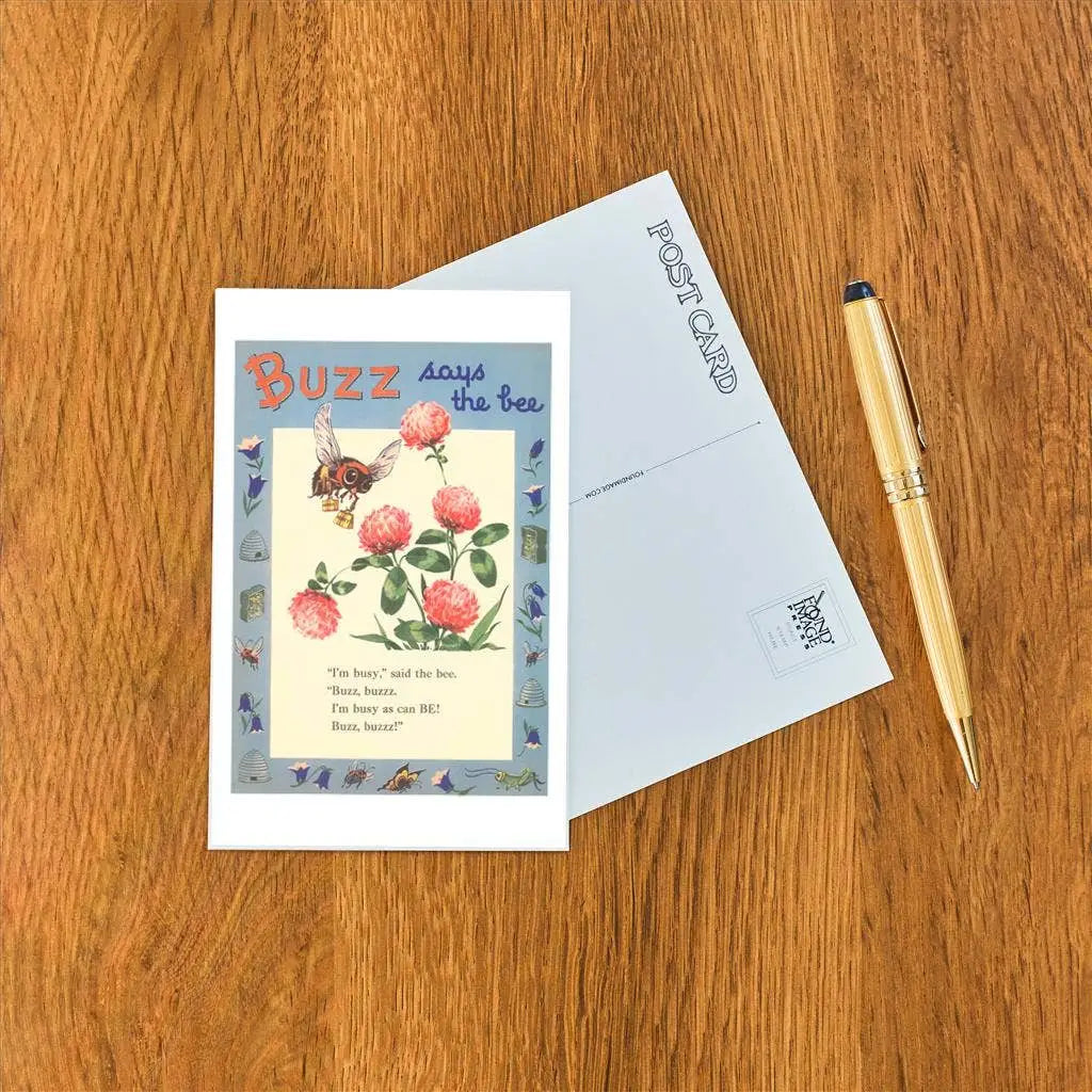 Vintage Postcard - Buzz Says Bee - Found Image Press