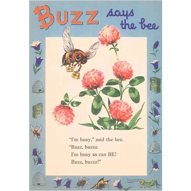 Vintage Postcard - Buzz Says Bee - Found Image Press