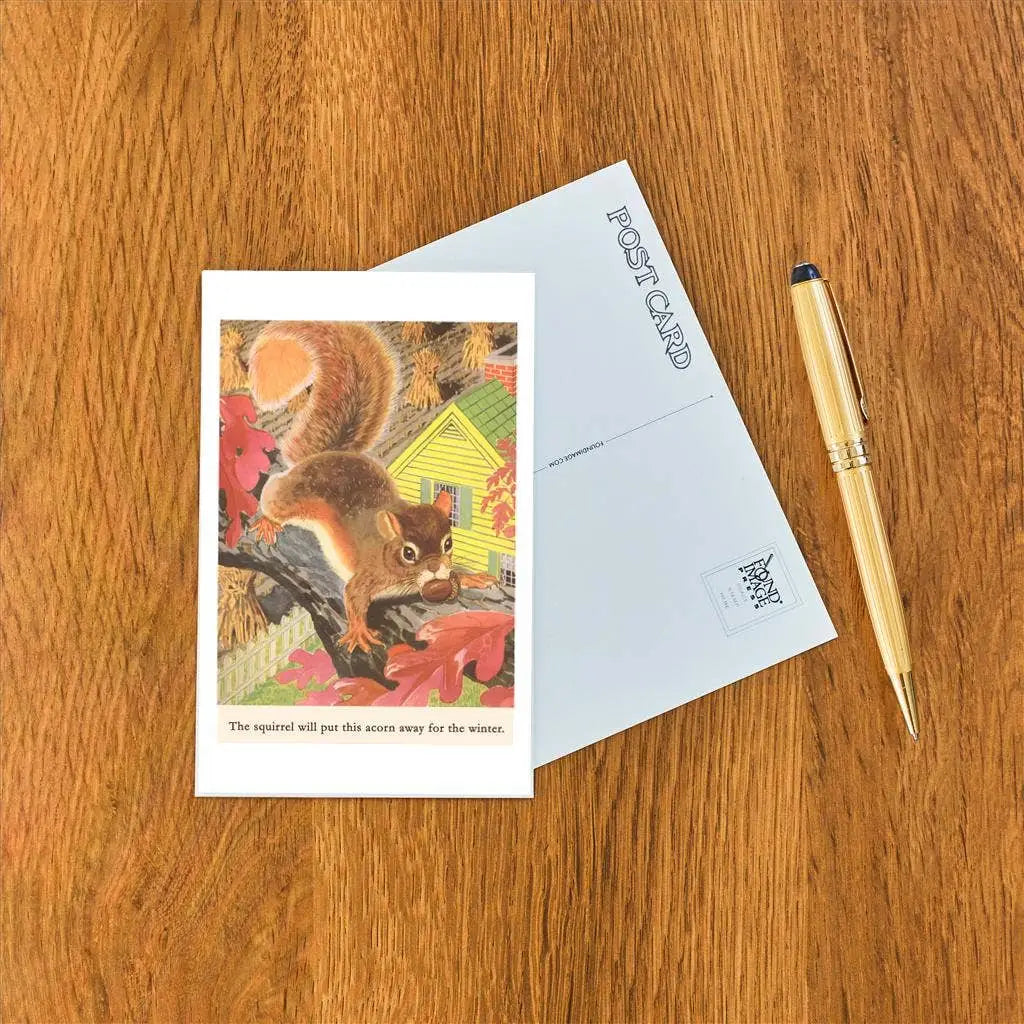 Fall Postcard - Squirrel with Acorn - Found Image Press