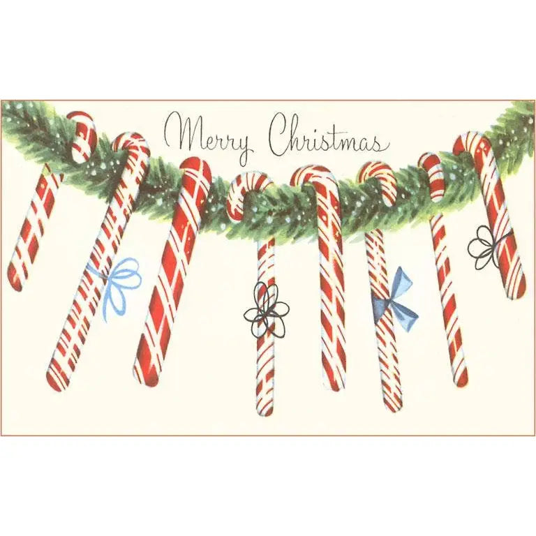 Vintage Christmas Postcard - Candy Canes Garland - Found Image Press