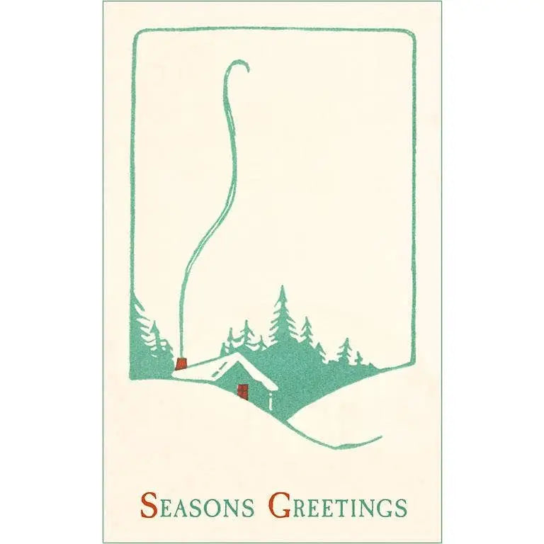 Vintage Holiday Postcard - Season’s Greetings Cabin - Found Image Press