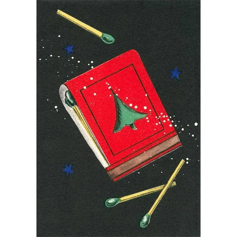 Vintage Christmas Postcard - Christmas Matchbook - Found Image Press