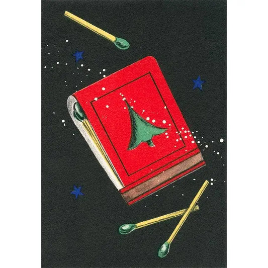 Vintage Christmas Postcard - Christmas Matchbook - Found Image Press