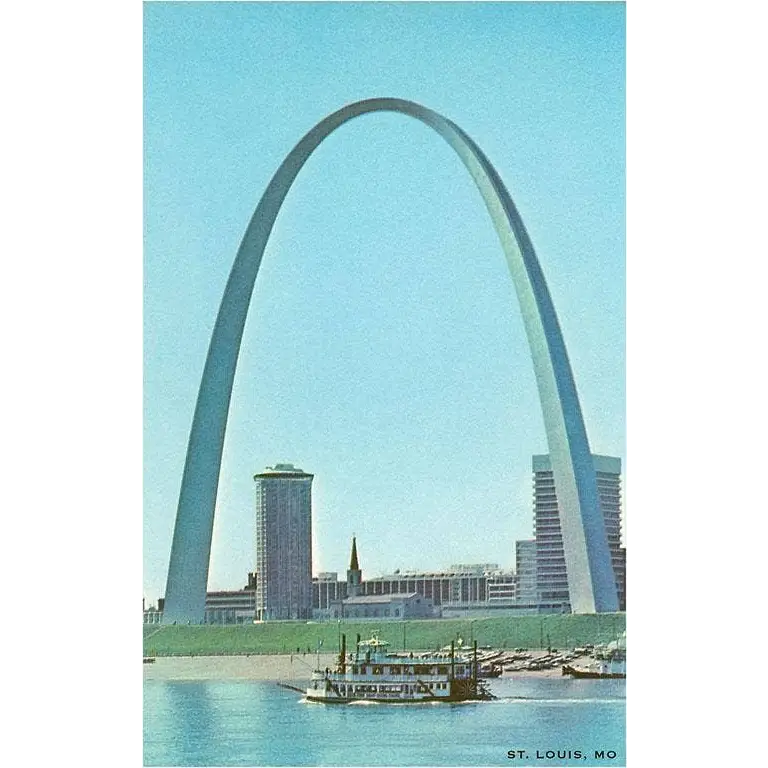 Postcard - St. Louis Arch and Mississippi River - Found Image Press