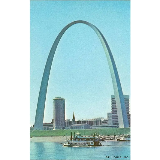Postcard - St. Louis Arch and Mississippi River - Found Image Press