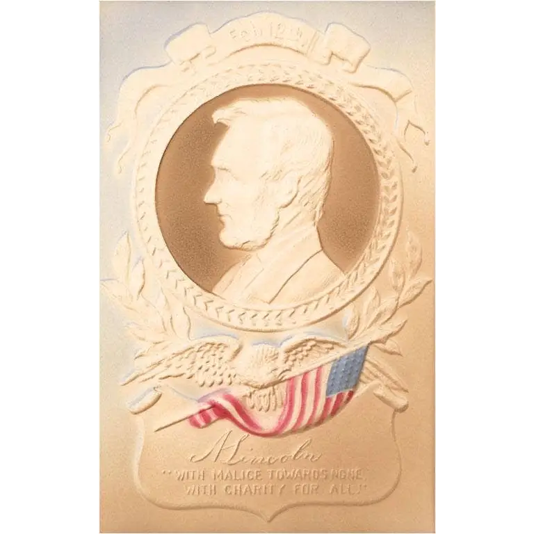 Postcard - Embossed Image of Lincoln - Found Image Press