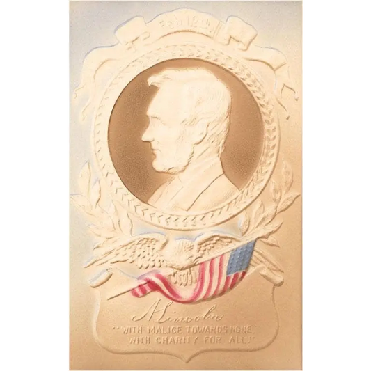 Postcard - Embossed Image of Lincoln - Found Image Press