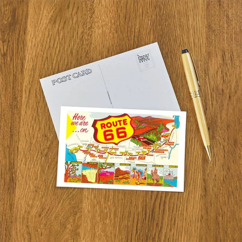 Postcard - Here We Are on Route 66 - Found Image Press