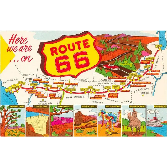 Postcard - Here We Are on Route 66 - Found Image Press