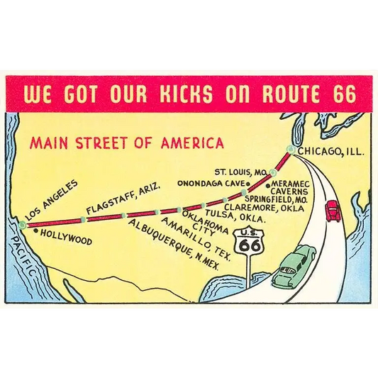 Postcard - Map of Route 66 - Found Image Press