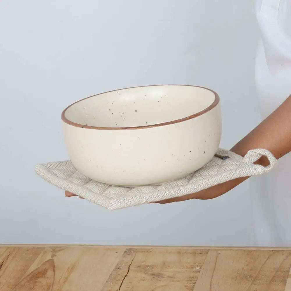 Pot Holder Trivet - Taupe Slub Chambray - Raine & Humble
