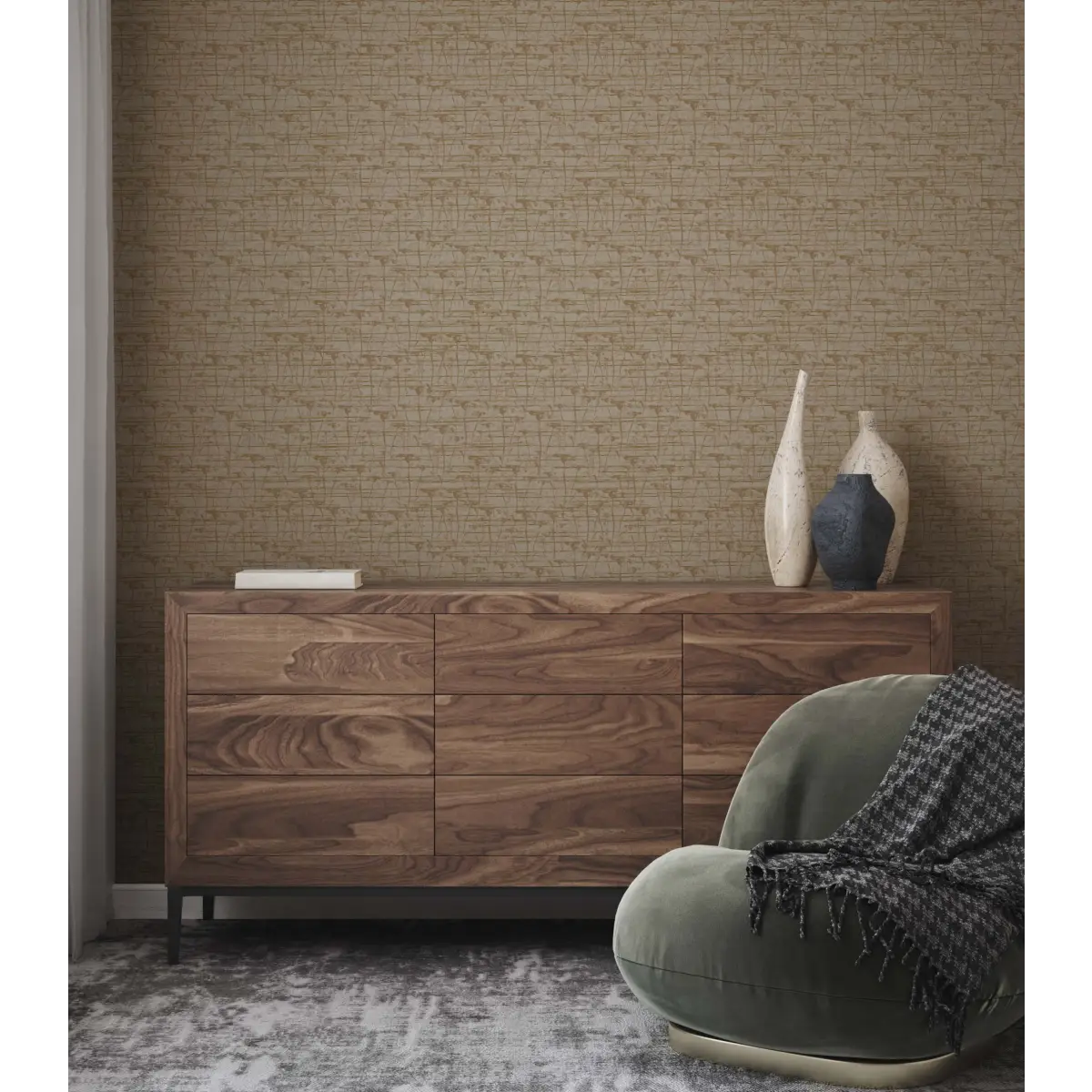 Prairie Wallpaper - Natural Daisies - by Cassandra Zaniboni - Loomwell Home Goods