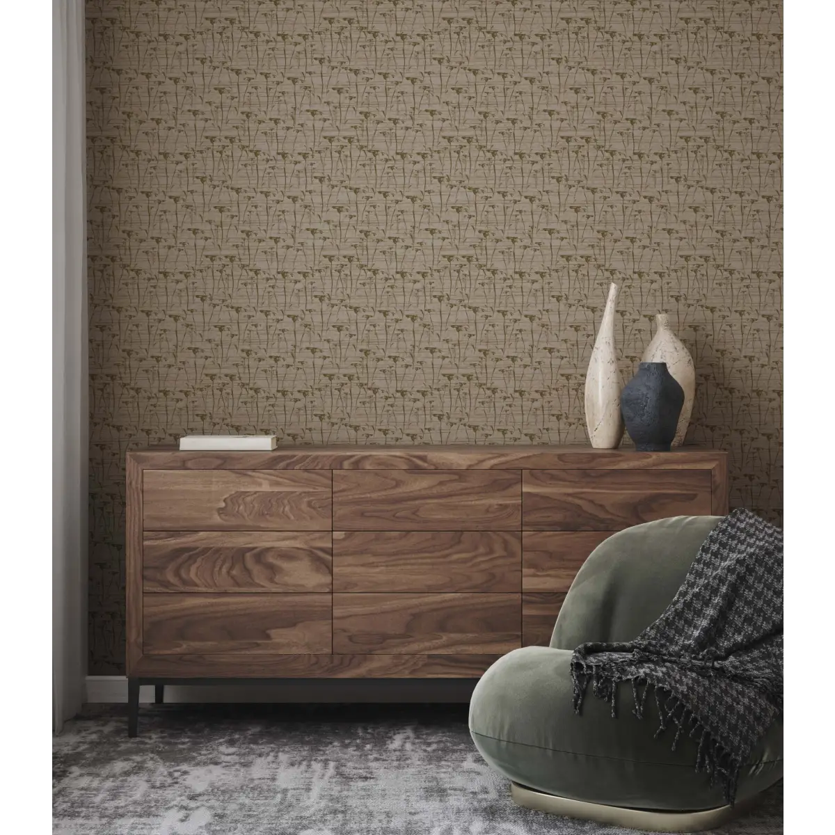 Prairie Wallpaper - Natural Daisies - by Cassandra Zaniboni - Loomwell Home Goods
