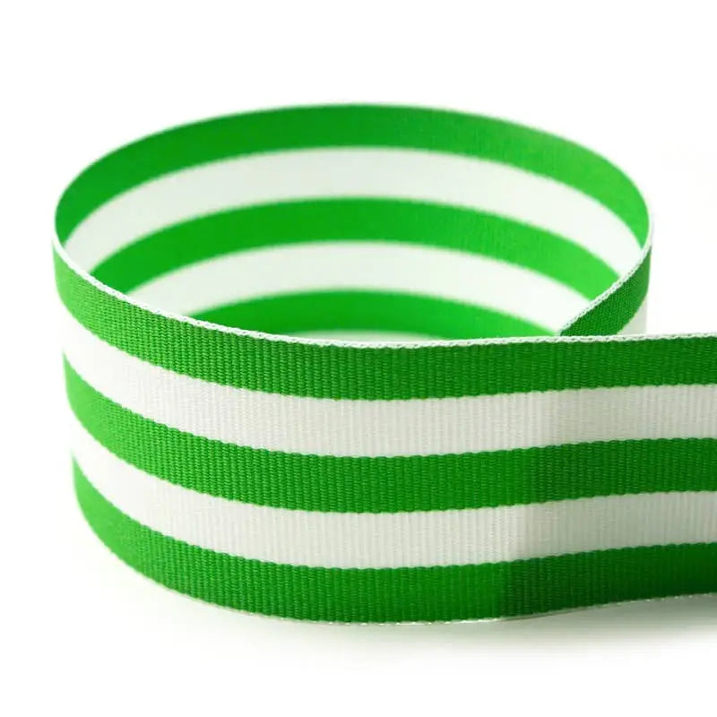 Grosgrain Ribbon - Green Stripe - 1.5’’ - WH Hostess Social Stationery