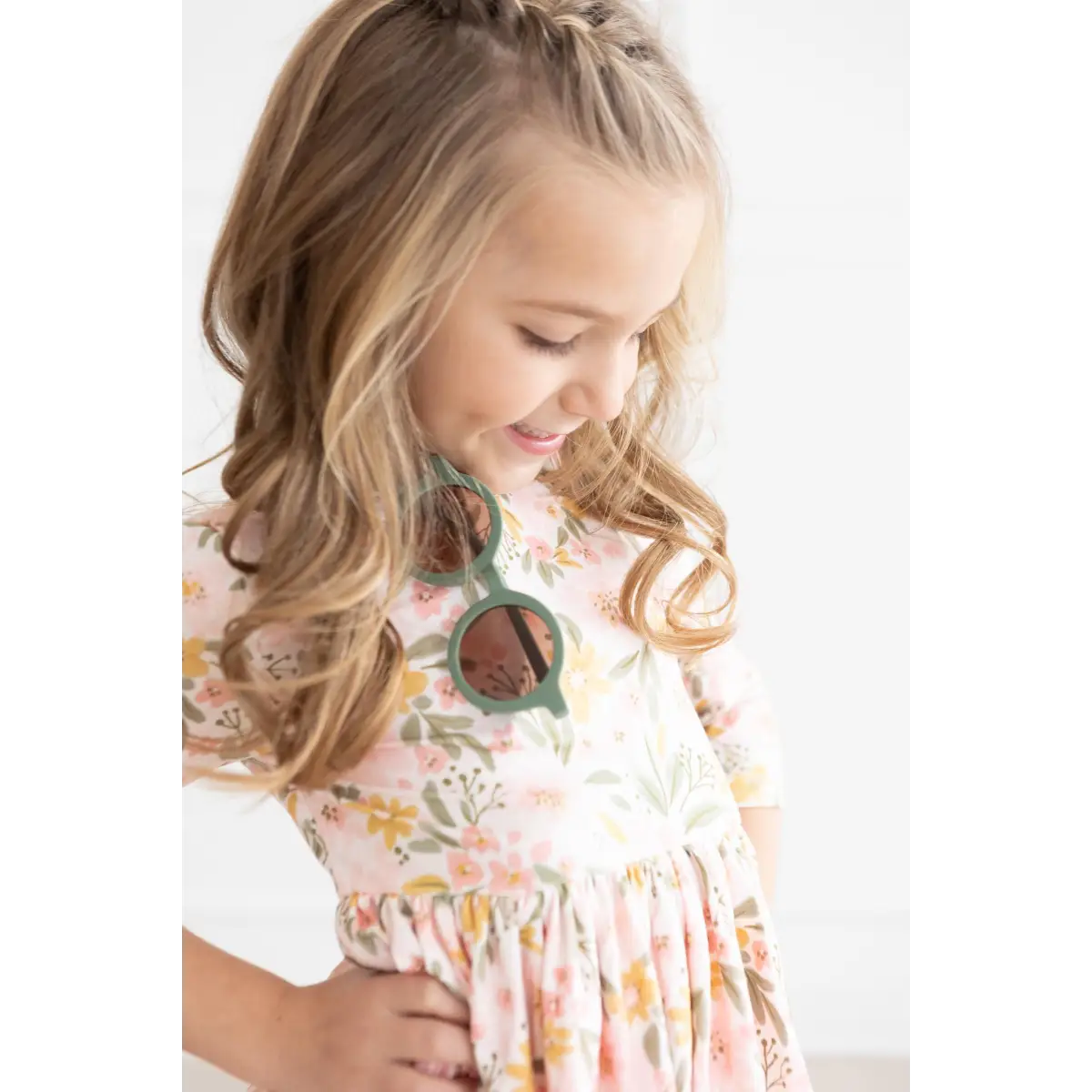 Pocket Twirl Dress - Pretty Peachy 3/4 Sleeve - Mila & Rose ®