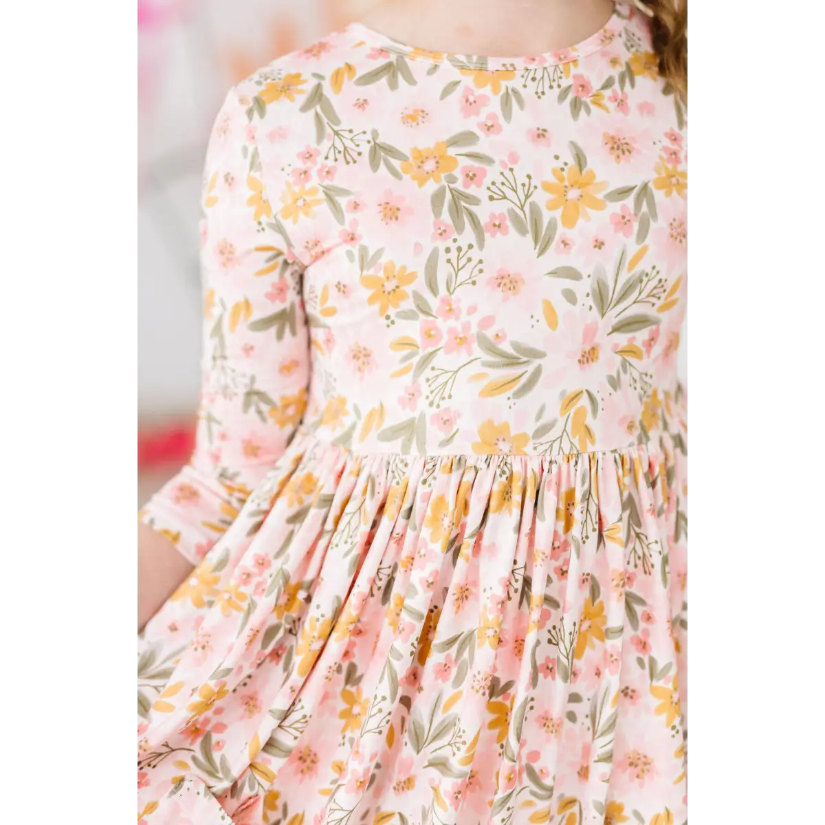 Pocket Twirl Dress - Pretty Peachy 3/4 Sleeve - 6-12M - Mila & Rose ®