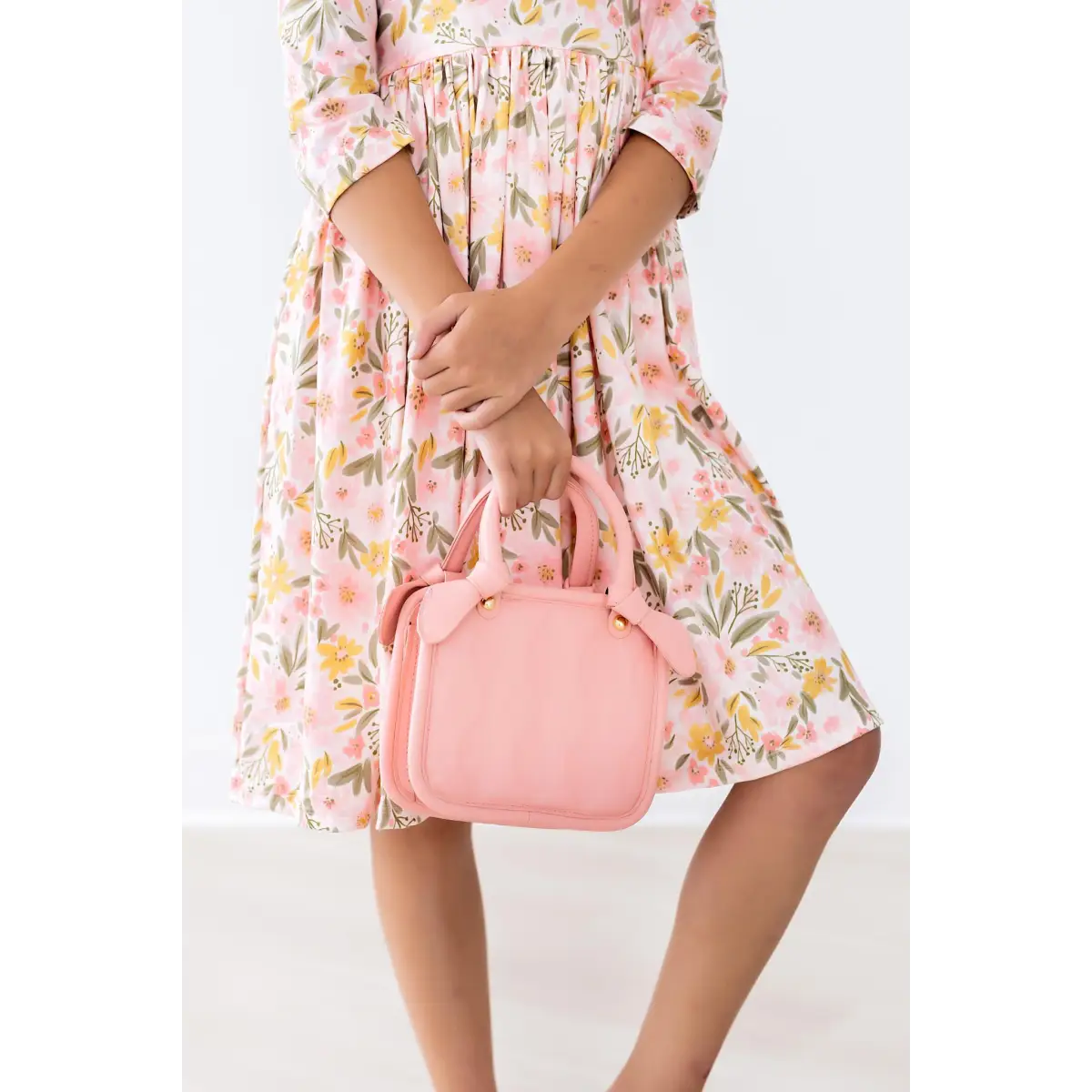 Pocket Twirl Dress - Pretty Peachy 3/4 Sleeve - Mila & Rose ®