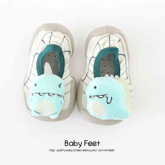 Baby Doll Sock Shoes - Blue Dino