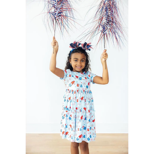 Pocket Twirl Dress - Proudly Patriotic - America July 4th - Mila & Rose ®