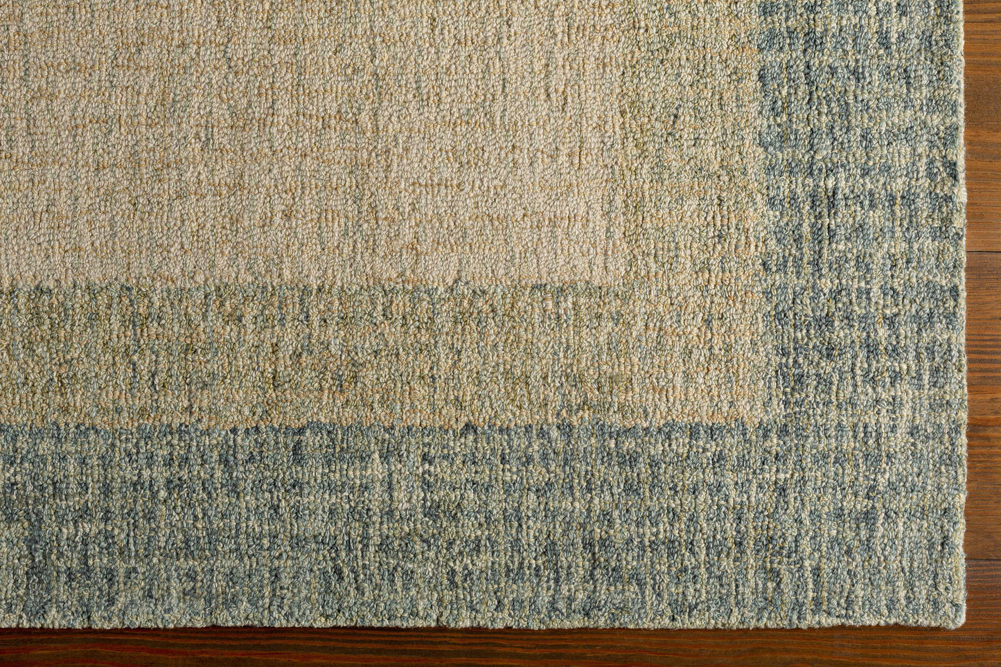 Sage Green Bordered Wool Rug - Boutique Rugs