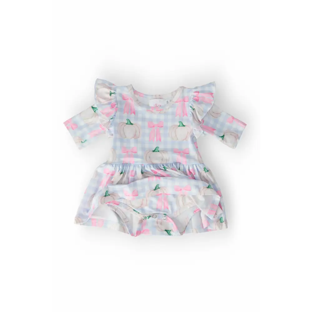 Pumpkin Picnic Twirl Flutter Bodysuit Outfit - Fall - Mila & Rose ®