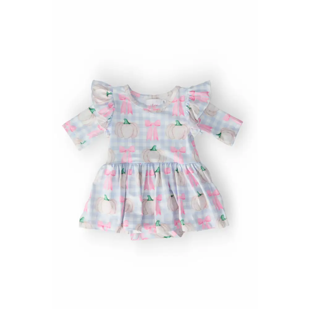 Pumpkin Picnic Twirl Flutter Bodysuit Outfit - Fall - Mila & Rose ®