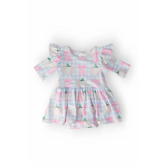 Pumpkin Picnic Twirl Flutter Bodysuit Outfit - Fall - Mila & Rose ®