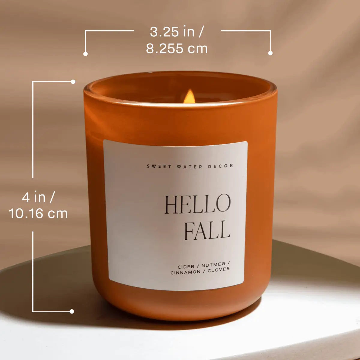 Pumpkin Pie Soy Candle - Orange Matte Jar - 15 oz (Hello Pumpkin) - Sweet Water Decor