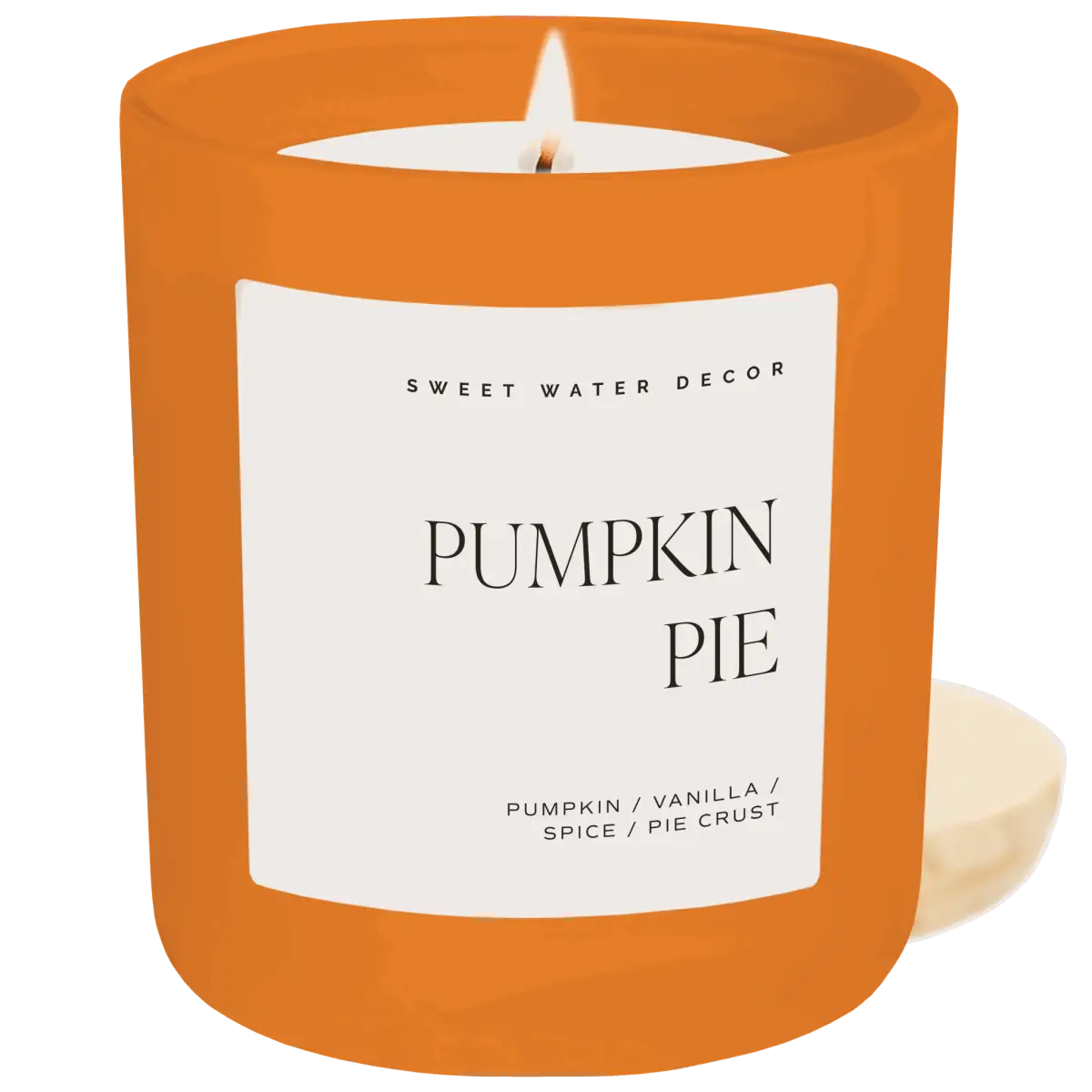 Pumpkin Pie Soy Candle - Orange Matte Jar - 15 oz (Hello Pumpkin) - Sweet Water Decor