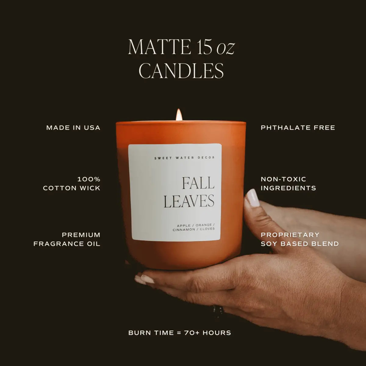 Pumpkin Pie Soy Candle - Orange Matte Jar - 15 oz (Hello Pumpkin) - Sweet Water Decor