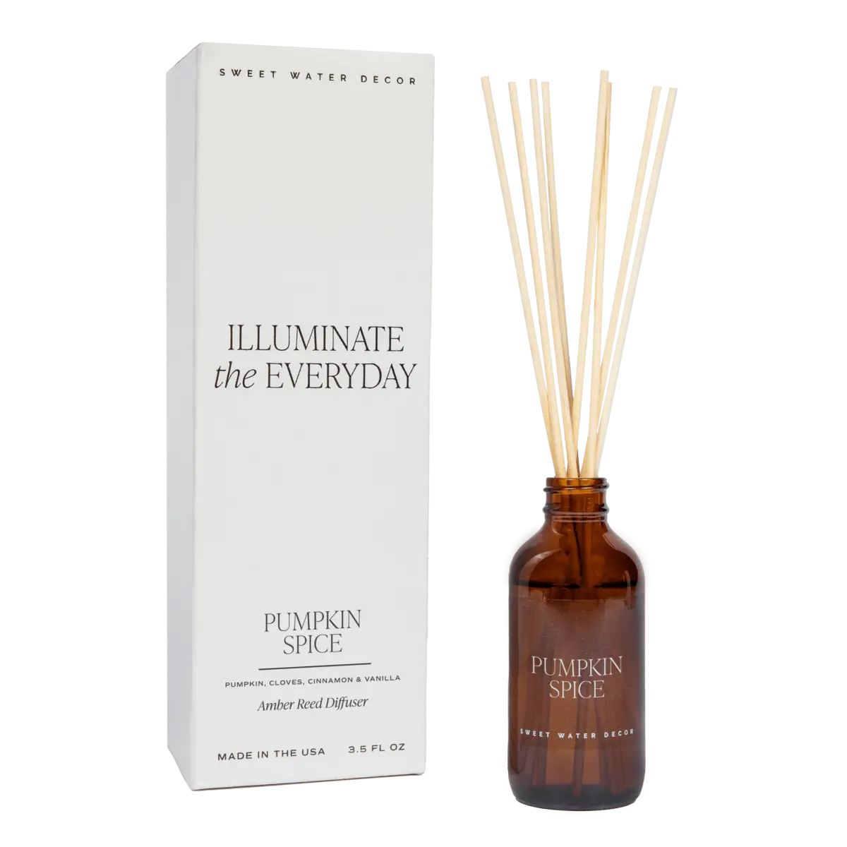 Pumpkin Spice Amber Reed Diffuser - Sweet Water Decor