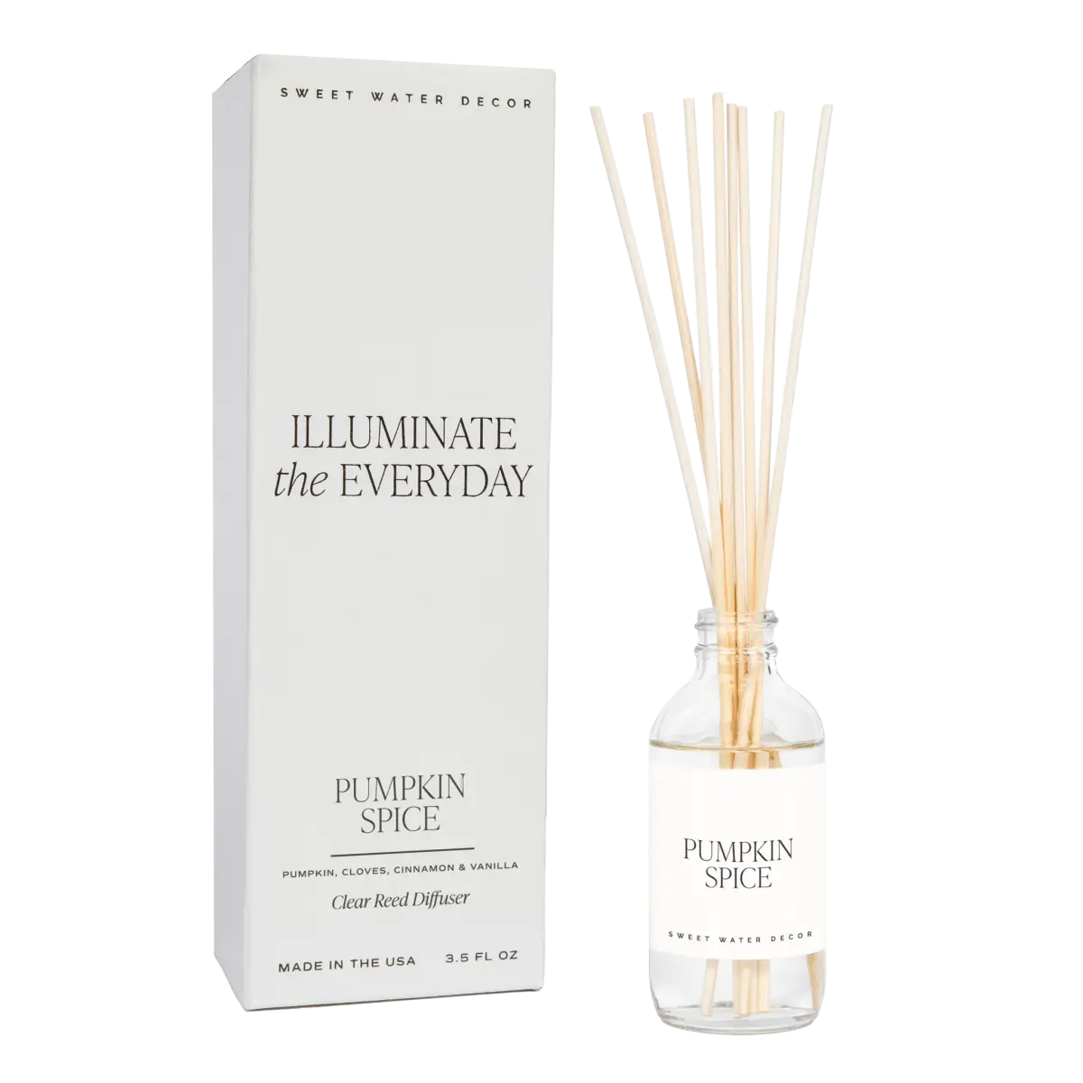 Pumpkin Spice Clear Reed Diffuser - Sweet Water Decor
